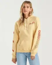 Billabong Womens Make Me Mellow Hoodie Sweatshirt Yellow Size M