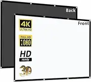 for Home Theater Cinema Indoor Outdoor Backyard Pa Projector Screen 60-150inch White Milk Shred Black Background Wrinkle-Free Design Soft Projection Screen Indoor Outdoor(120 inch)