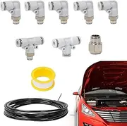 3 Ways T Pneumatic Tube | Quick Release Pneumatic Connectors - Sealed Fitting Set, Labor-Saving Accessories for Insert and Pull Out Hose