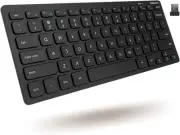 Macally Small Wireless Keyboard - 2.4G Ergonomic & Comfortable Mini Black