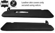BLACK STITCH 2X SUN VISORS REAL LEATHER COVERS FOR BMW E30 81-92 SEDAN (for: BMW)