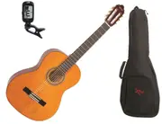 Valencia 1/4 Size Classical Guitar Pack Natural C/W Padded Bag & Clip On Tuner