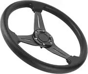 Universal 350mm/14in Drifting Steering Wheel, Comfortable Hand Touch Feeling, Ideal for Car Enthusiasts and DIYers (Black)