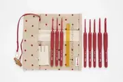 ETIMO Red Crochet Hook Set Red Knitting Needle Tulip Cushion Grip Gift 191g F/S