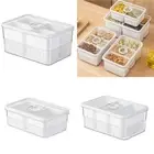 Multi Compartment Teas Storage Organiser Divided Transparent Case for Snacks