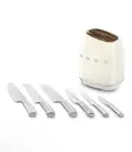 Smeg knife setSmeg 7 stainless steel products, knife, block, set of 6 knives and