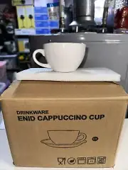150ml Thick Body Ceramic Coffee Cup Saucer Flat Cappuccino Latte Cup Drinkware
