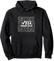 [VidiAmazing] Square Root of 324 18th Birthday 18 Years Old Math Bday Pullover Hoodie ds1804