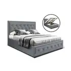 Artiss Bed Frame Double Full Size Base With Storage Grey Fabric Tiyo