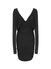 [Saint Laurent] Saint Laurent-Cupro Dress With Drapery-Donna 38