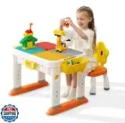 KUB Kids ActivityTable Building Blocks Table and Chair Set Kids Water and San