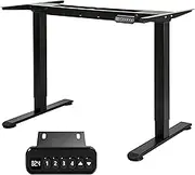 LEVEDE Electric Standing Desk Frame, Single Motor Sit Stand Desk Telescopic Frame, 2-Stage, 21mm/s, 4 Memory Height, No Desktop (Black)