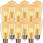 12Pcs E27 4W LED Edison Bulbs Dimmable Filament Light Bulbs ST64 Screw Bulbs