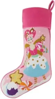 Peking Handicraft Sugar Plum Stocking, 18-inch Length, Poly Yarn, Poly Velvet