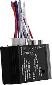 ASAKKURA Car Speaker Converter RCA Adapter High to Low Audio Converter Power Amplifier Subwoofer Amplifier for Enhanced Sound