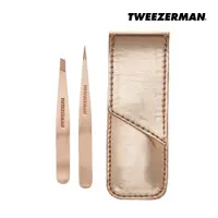 在飛比找誠品線上優惠-Tweezerman 專業鑷子雙用組(玫瑰金)-專櫃公司貨