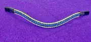 Five Row Horse Brow Band With Blue Black And White Crystal Diamond Brow Band