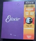 Elixir 16052 Nanoweb Acoustic Guitar Strings Light 12-53 Phosphor Bronze