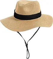 [Mealah] Kids Girls Floppy Panama-Straw-Hat Wide Brim Fedora Summer Beach Sun-Hat for Boys