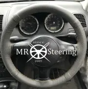 FOR VW TOURAN I 2003-10 GREY TWO TONE LEATHER STEERING WHEEL COVER BROWN STITCH (for: Volkswagen)