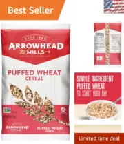 Pack of 12 Non-GMO Puffed Wheat Cereal Bags (6 oz) - Healthy Breakfast Option