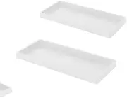 2Pcs Silicone Vanity Tray for Counter,Bathroom Tray, Resin Soap Dispenser Tray Kitchen Sink Tray,Small Marble Tray for Bathroom Countertop Organizer for Jewelry,Cosmetics,Perfumes & Shampoo (White)