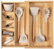 Adjustable Kitchen Drawer Organizer for Utensils and Junk, Food-Safe Contract Gr