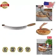 Sharp Curved 12" Stainless Steel Cheese and Pizza Knife - Safe & Efficient
