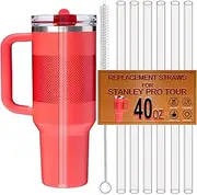 6-Pack Straws for Stanley Protour 40 OZ Tumbler, Replacement Straw for Stanley Quencher Pro Tour Flip Straw 40OZ Tumbler Accessories, Reusable,Dishwasher Safe,Made of Tritan,Food Safe,BPA Free,Clear