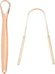 TENOL 2 Pieces Tongue Scraper Tongue Cleaner Thickened,Premium, Portable Stainless Steel Tools for Fresh Breath Adults, Women