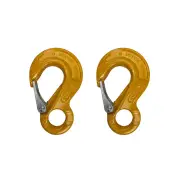 2 Pcs TAG Eye Sling Hook - G80 10mm 3.15T Rated Hook Yellow Painted Finish