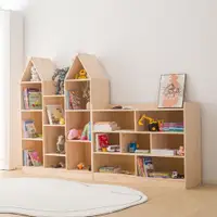 在飛比找ETMall東森購物網優惠-兒童玩具收納柜書架收納架一體置物架書柜落地多層繪本架儲物柜