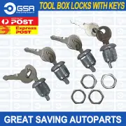 4x Truck Tool Box Lock Cylinders & 8 Keys for Flush Mounted T Handle Tool Box