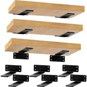 Heavy Duty Floating Shelf Brackets 6 Inch Hidden Metal L Brackets for Shelves...