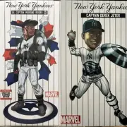 NY YANKEES DEREK JETER MARIANO RIVERA CAPTAIN AMERICA BOBBLEHEAD SGA MARVEL
