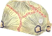 [WOSHJIUK] Working Hat 2 Pack Scrub Caps for Women,Floral Lotus Flower,Tie Back Cap Adjustable Scrub Hat