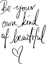 Inspirational Vinyl Wall Decals, Be Your Own Kind of Beautiful Quote Wall Sticker Wall Art Home Decor Wall Stickers for Living Room Bedroom Office Bathroom Girl Home Decoration (Black)