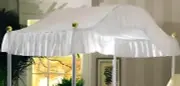 Queen Canopy Bed Top Princess White Embroidered Eyelet Fabric for Flat and Arch