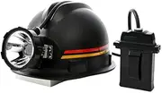 Rechargeable Waterproof Hard Hat White Light Headlight, Black Ultra-Bright LED Mining Headlamp, Durable Mining Light for Underground Work and Outdoor Adventures