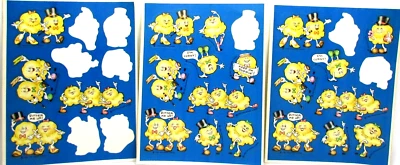 Vintage 1982 Hallmark 21 Popcorn Scratch n Sniff Stickers 3 Partial Sheets
