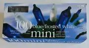 NIP Set of 100 BLUE FROSTED WHITE MINI CHRISTMAS LIGHTS SUPERBRIGHT BULBS Target