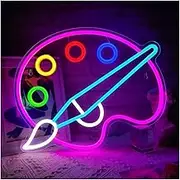 Sign Lamp Paint Palette Neon Sign for Bedroom Game Room Art Classroom Studio Decor 35x29cm