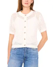 CeCe Texture Mesh Cardigan