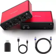 USB Audio Interface +48V Phantom Power 24Bit/192Khz for Recording Podcasting and