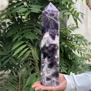 2750g Natural Dream Amethyst Obelisk Quartz Crystal Point Wand Tower Healing