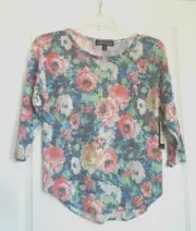 Almost Famous Polyester Rayon Blend Soft Colors Top 3/4 Sleeve Size M New w/ Tag