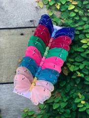 12 Large Feather Monarch Butterflies 5inch Pastel assorted- artificial butterfly