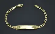 REAL 10K Yellow Gold 5.5" Curb baby Children's ID Bracelet + Engraving 2.6gr