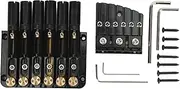 6 String Headless Guitar Bridge Retro Metal Hardness Replacement for Old or Broken Bridges with Installation Kit Including Saddle Screws and Wrench
