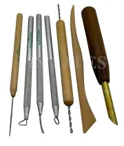 7pc Clay Sculpting Set Kit Wax Carving Pottery Tool Shaping Polymer Molding 4PT7